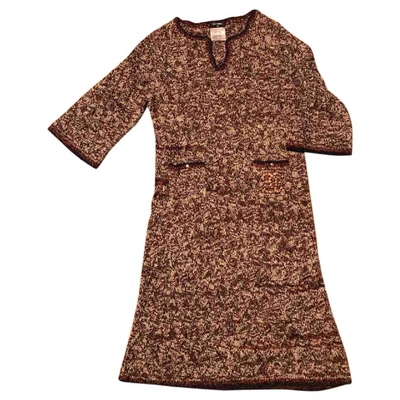 Pre-owned Chanel Tweed Dress In Brown