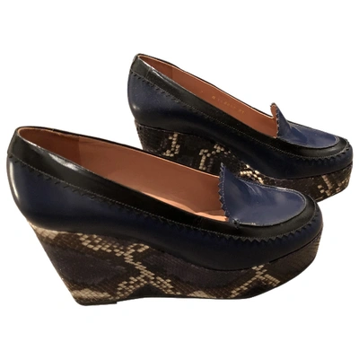 Pre-owned Carven Leather Heels In Navy