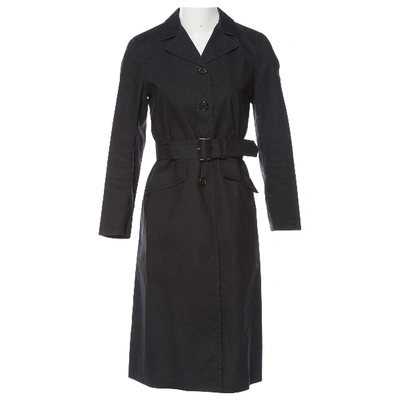 Pre-owned Prada Anthracite Cotton Trench Coat