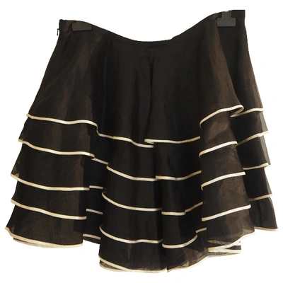 Pre-owned Ralph Lauren Silk Mini Skirt In Black
