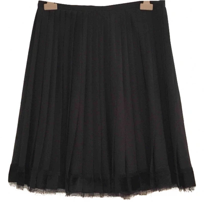 Pre-owned Dior Silk Mid-length Skirt In Black