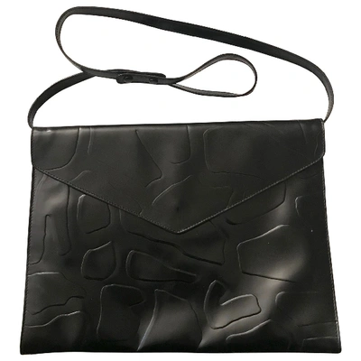 Pre-owned Prada Leather Clutch Bag In Black