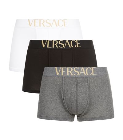 Versace Apollo Low Rise Trunks (3 Pack) In White | ModeSens
