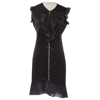 Pre-owned Azzaro Silk Mid-length Dress In Black