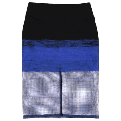 Pre-owned Dion Lee Wool Mini Skirt In Blue