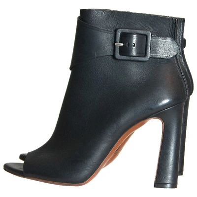Pre-owned Proenza Schouler Leather Open Toe Boots In Black