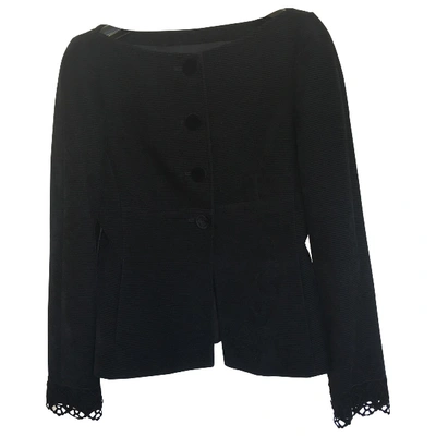 Pre-owned Emporio Armani Velvet Short Vest In Black