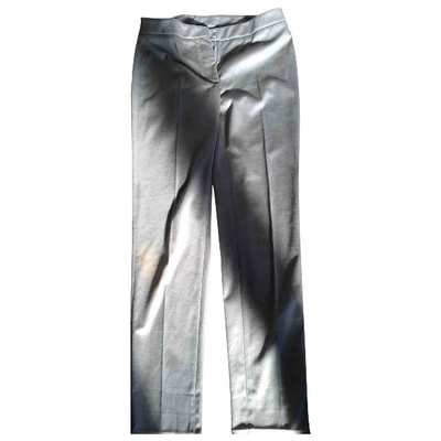 Pre-owned Incotex Leather Slim Pants In Ecru