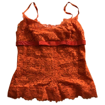 Pre-owned Dolce & Gabbana Lace Camisole In Orange