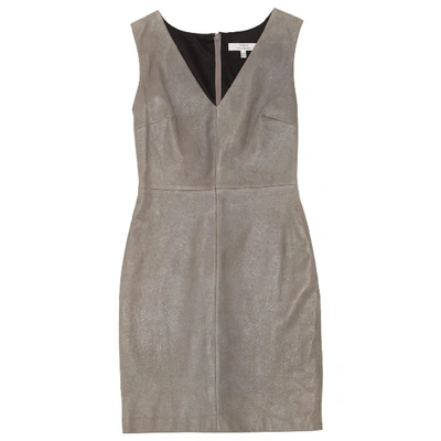 Pre-owned Robert Rodriguez Leather Mid-length Dress In Grey