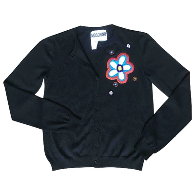 Pre-owned Moschino Wool Cardigan In Black