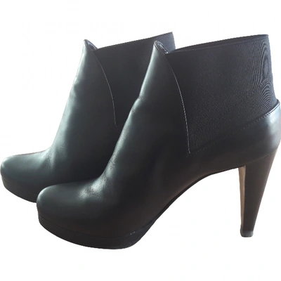 Pre-owned Walter Steiger Leather Ankle Boots In Black