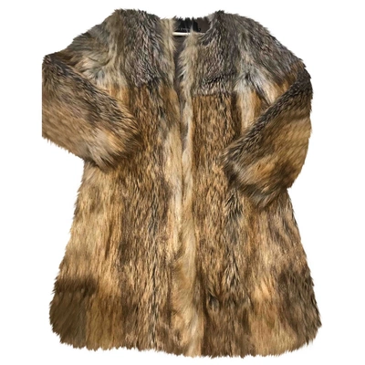 Pre-owned Tara Jarmon Faux Fur Coat In Beige