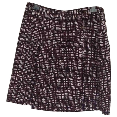 Pre-owned Gerard Darel Silk Mid-length Skirt In Burgundy