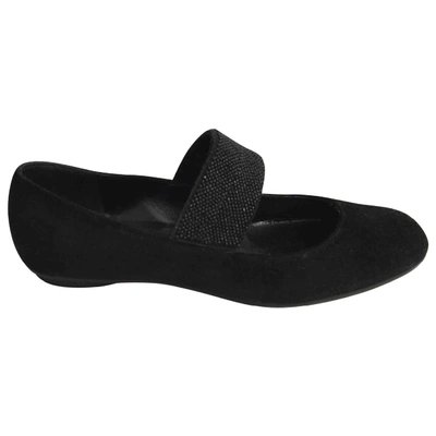 Pre-owned Donna Karan Ballet Flats In Black