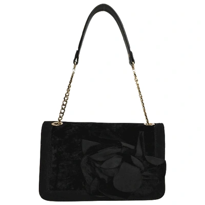Pre-owned Dolce & Gabbana Velvet Mini Bag In Black