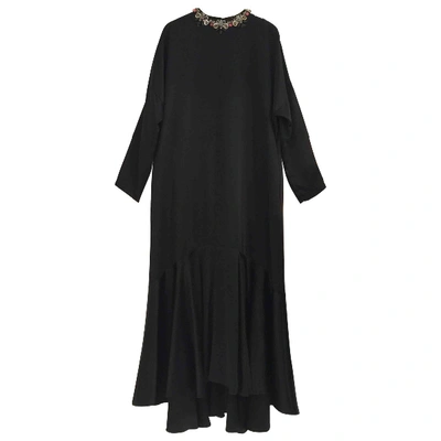 Pre-owned Biyan Silk Maxi Dress In Black