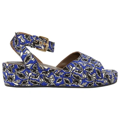 Pre-owned Marni Cloth Sandals In Blue