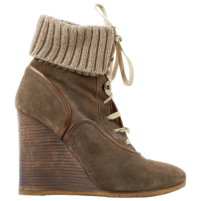 Pre-owned Chloé Ankle Boots In Brown