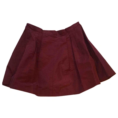 Pre-owned Miu Miu Silk Mini Skirt In Burgundy