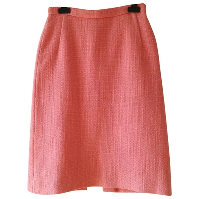 Pre-owned Versus Wool Mid-length Skirt In Pink