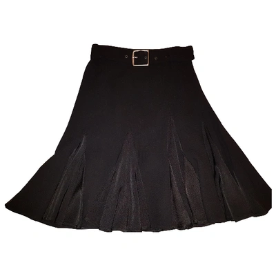 Pre-owned John Galliano Wool Mid-length Skirt In Black