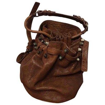 Pre-owned Alexander Wang Diego Leather Crossbody Bag In Brown