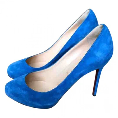 Pre-owned Christian Louboutin Fifi  Heels In Blue