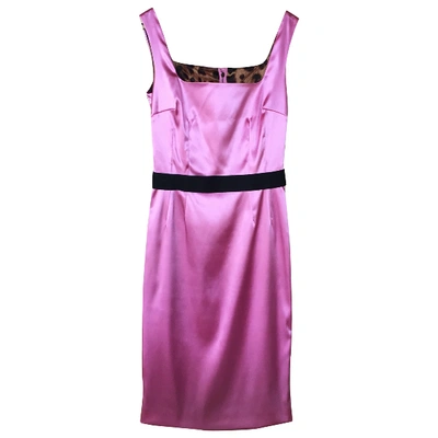 Pre-owned Dolce & Gabbana Silk Mid-length Dress In Pink