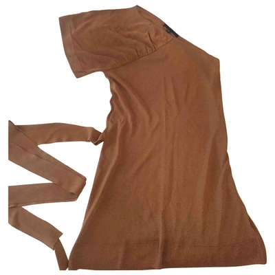 Pre-owned Alessandro Dell'acqua Wool Mini Dress In Camel