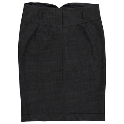 Pre-owned Miu Miu Wool Mid-length Skirt In Anthracite