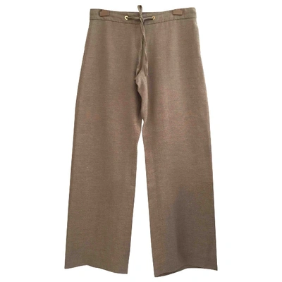 Pre-owned Loro Piana Linen Large Pants In Beige