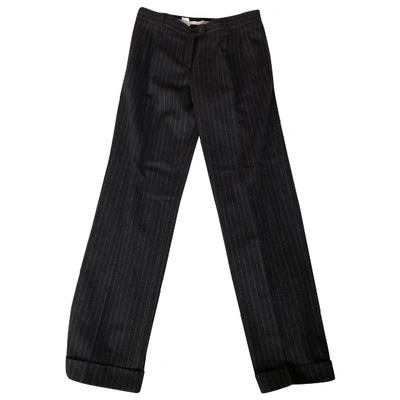 Pre-owned Moschino Cheap And Chic Wool Trousers In Brown