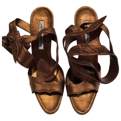 Pre-owned Brian Atwood Leather Sandals In Metallic