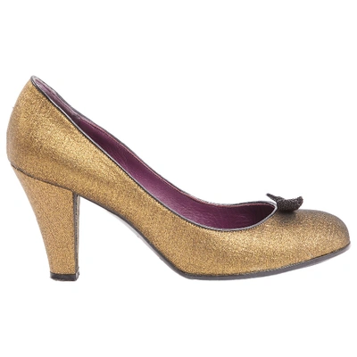 Pre-owned Marc Jacobs Glitter Heels In Gold