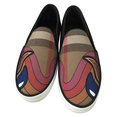 Pre-owned Burberry Flats In Black