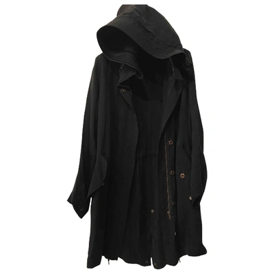 Pre-owned Avelon Silk Parka In Black