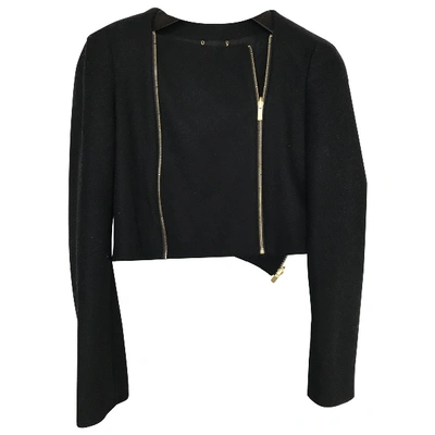 Pre-owned Diane Von Furstenberg Wool Short Vest In Black