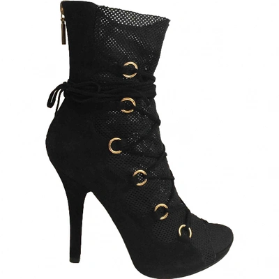 Pre-owned Dolce & Gabbana Open Toe Boots In Black
