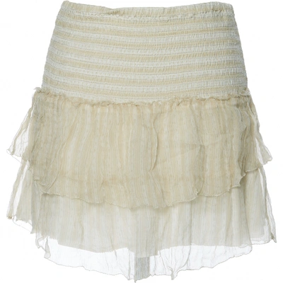 Pre-owned Anine Bing Silk Mini Skirt In Beige