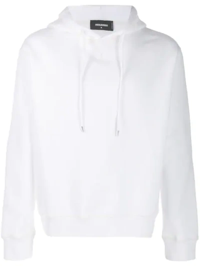 Dsquared2 White Cotton Hoodie With Icon Red Written