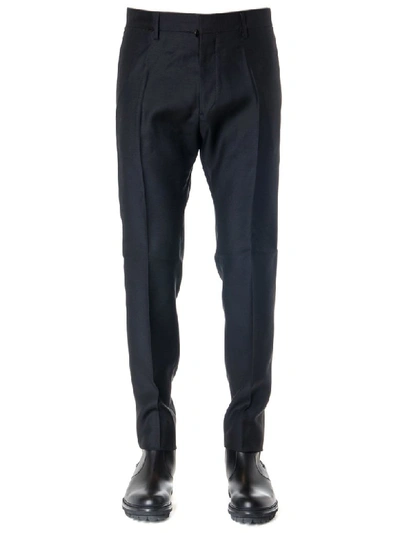 Dsquared2 Black Wool-silk Blend Tailored Trousers