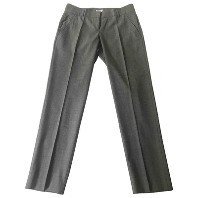 Pre-owned Brunello Cucinelli Wool Straight Pants In Grey