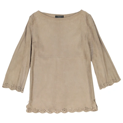 Pre-owned Joseph Camel Suede Top