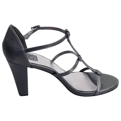Pre-owned Calvin Klein Patent Leather Sandals In Anthracite