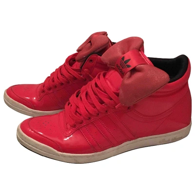 Pre-owned Adidas Originals Patent Leather Trainers In Red