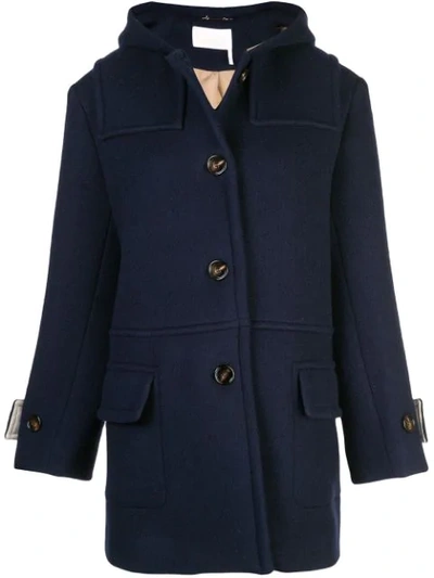 Chloé Hooded Coat In Blue
