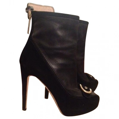 Pre-owned Alessandro Dell'acqua Black Leather Ankle Boots