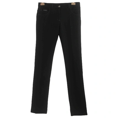 Pre-owned Dolce & Gabbana Wool Slim Pants In Black