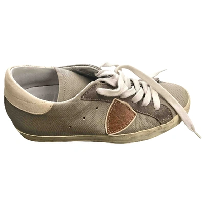 Pre-owned Philippe Model Leather Trainers In Beige